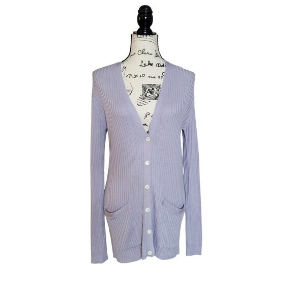 Vintage Ralph Lauren Blue Label 100% Silk Cardigan Sweater - Size Medium - Picture 1 of 10